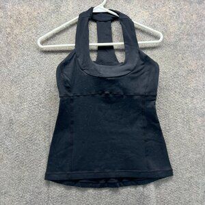 Lululemon Tank Top Women 0 Black Racerback Athletic Yoga Built In Bra